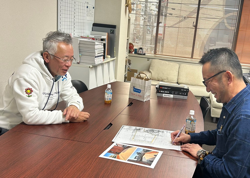 神戸市オフィスフルリノベーションのテラス外構打合せ