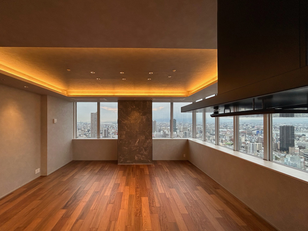 大阪市福島区タワーマンションリフォームリビングホテルライクな間接照明