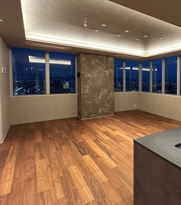 大阪市福島区タワーマンションリフォームリビングホテルライクな間接照明