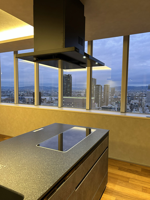 大阪市福島区タワーマンションリフォーム後パナソニックトリプルワイドコンロ