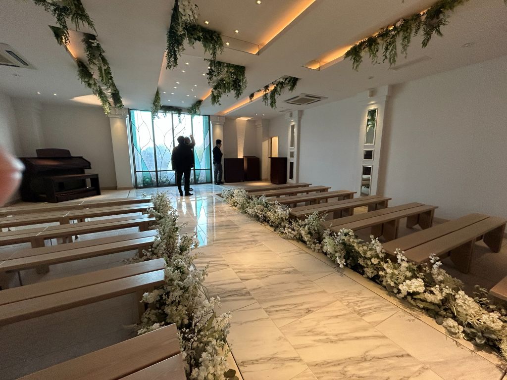 神戸市結婚式場の改装工事－現場調査ーゴージャスな式場